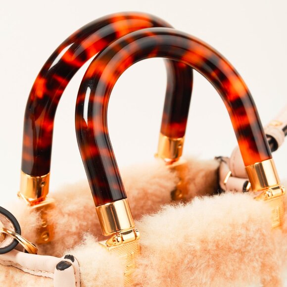 Fendi Mini Sunshine Shopper Tan Sheepskin Logo Mini-Bag - Picture 8 of 12